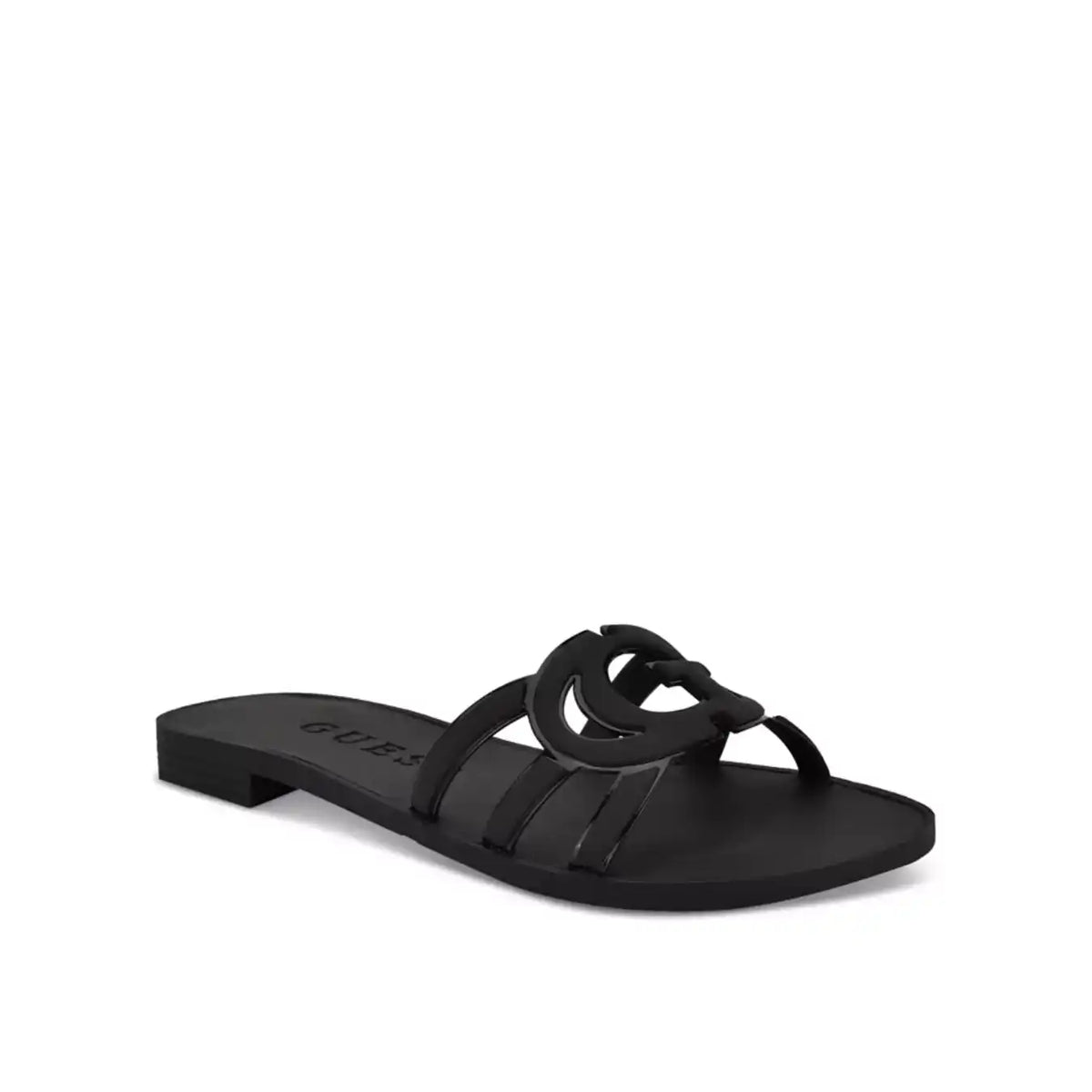 Women's Elyho Jelly Cutout Logo Flat Sandals Black