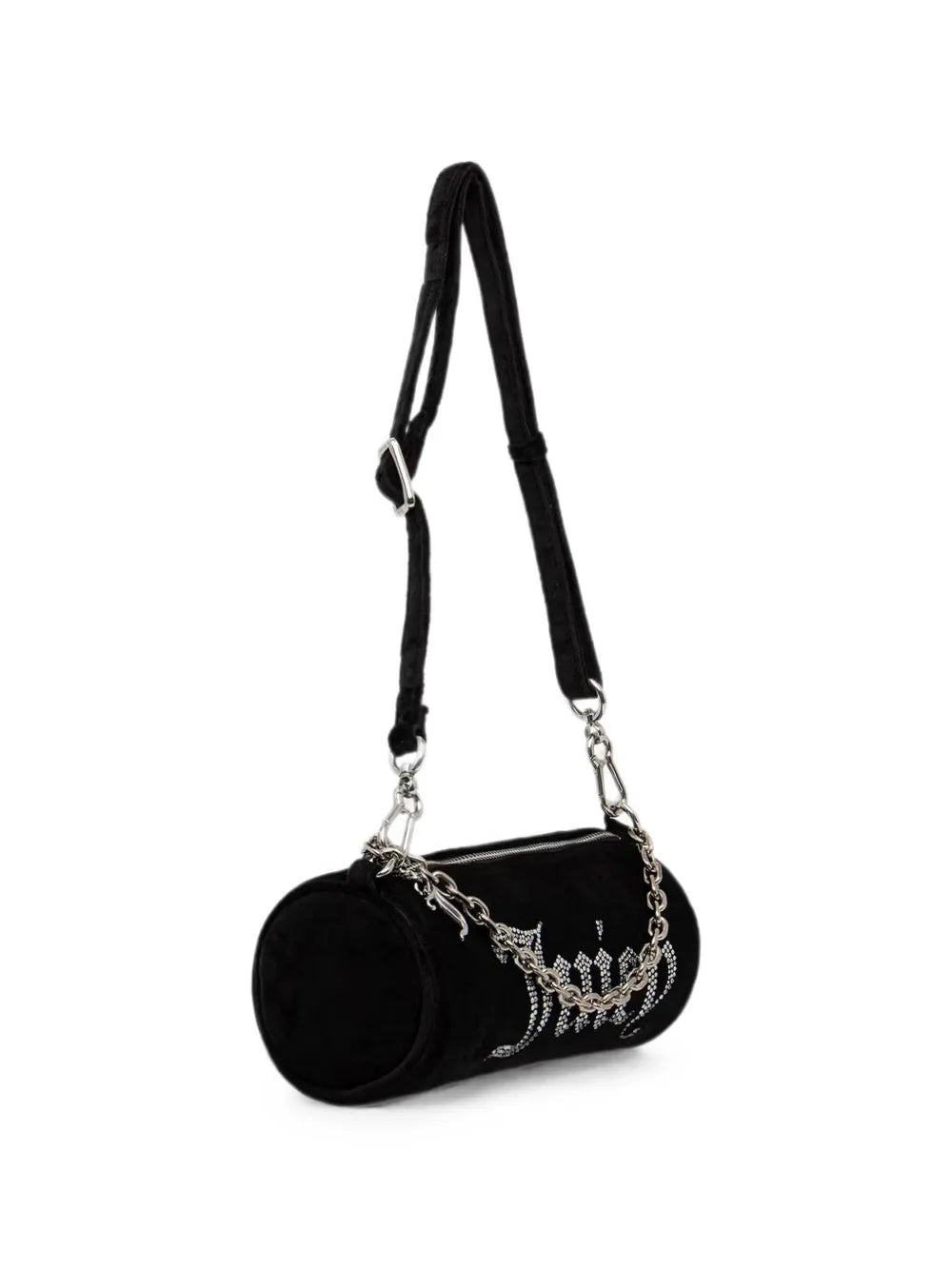 Juicy Couture Rhinestone Embellished Barrel Shoulder Bag - Black