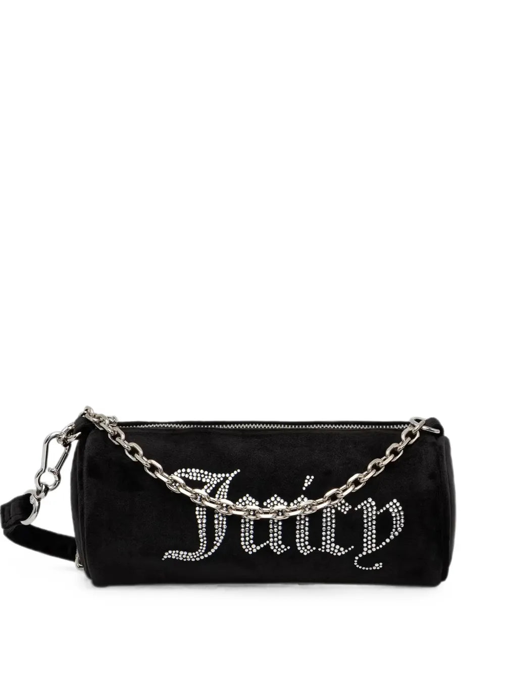 Juicy Couture Rhinestone Embellished Barrel Shoulder Bag - Black