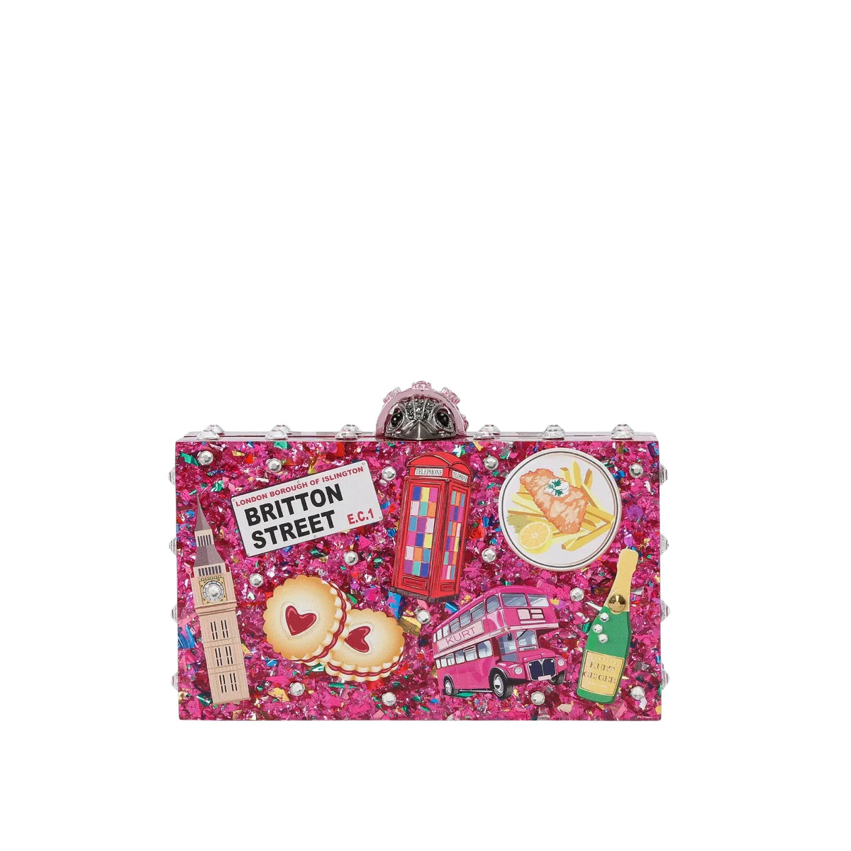 London Box Clutch Bag Pink