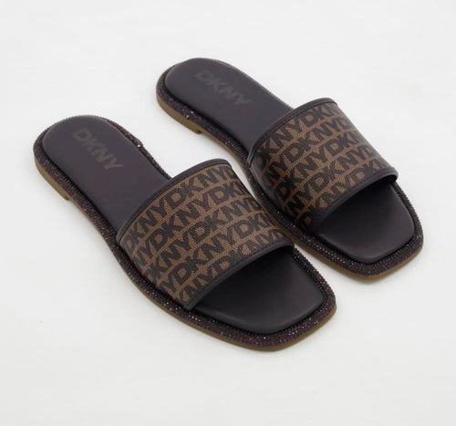 Badin Slide Flat Sandals Brown