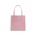 Crinkle Small Faux Leather Icon Tote Bag - Pink