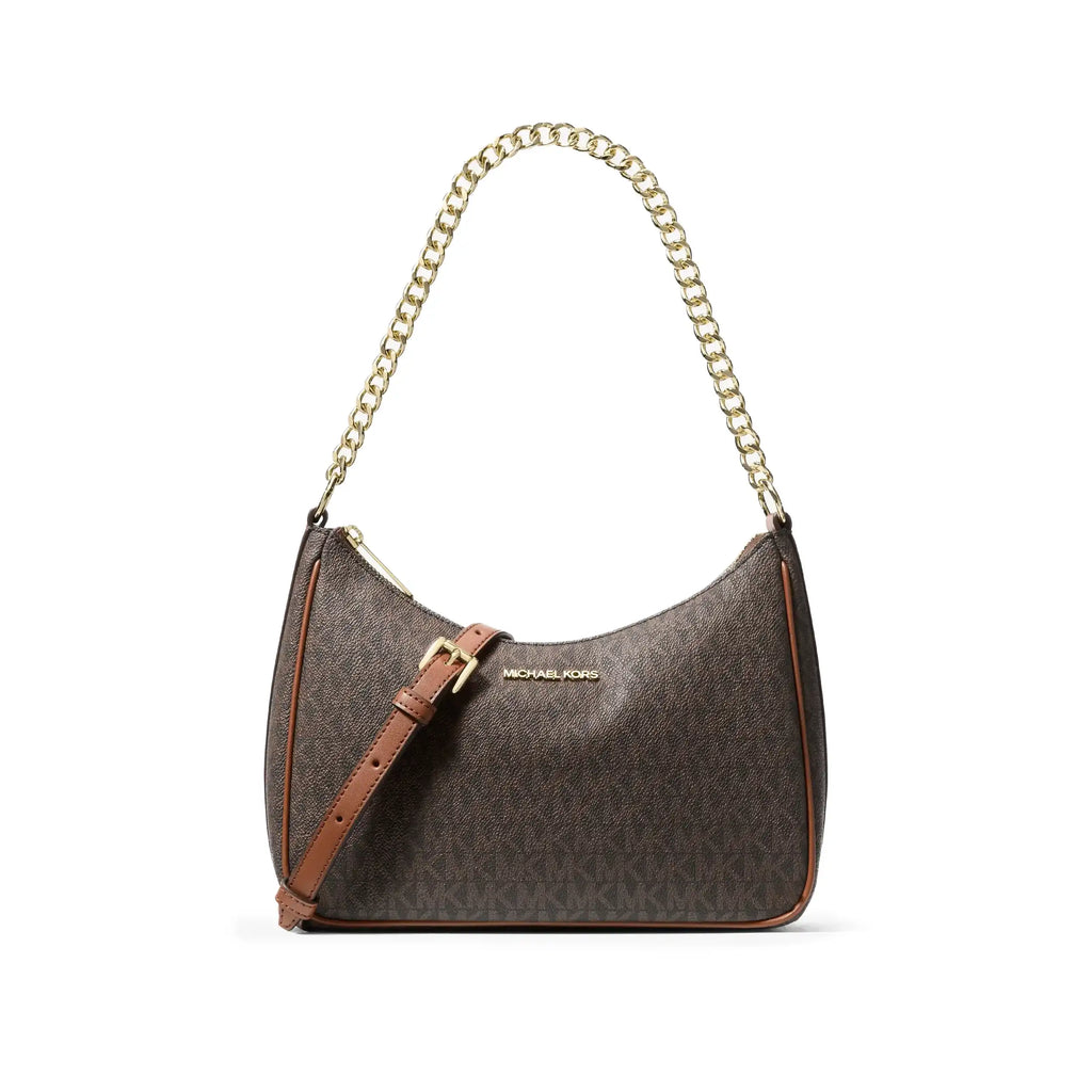 Jet Set Travel Large Signature Logo Convertible Crossbody Bag - Brown
