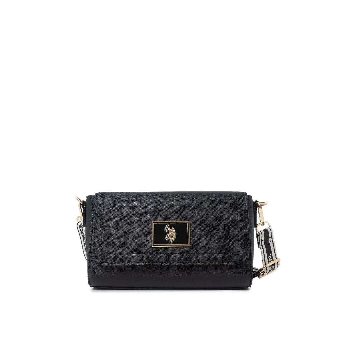 Enamel Crossbody Bag - Black