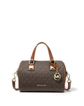 Grayson Small Signature Logo Duffel Crossbody Bag - Brown