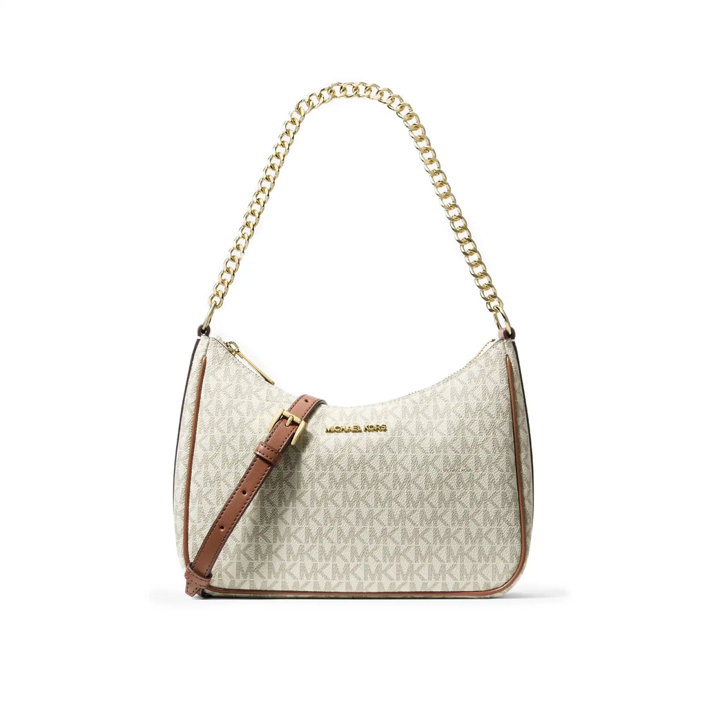 Jet Set Travel Large Signature Logo Convertible Crossbody Bag - Vanilla