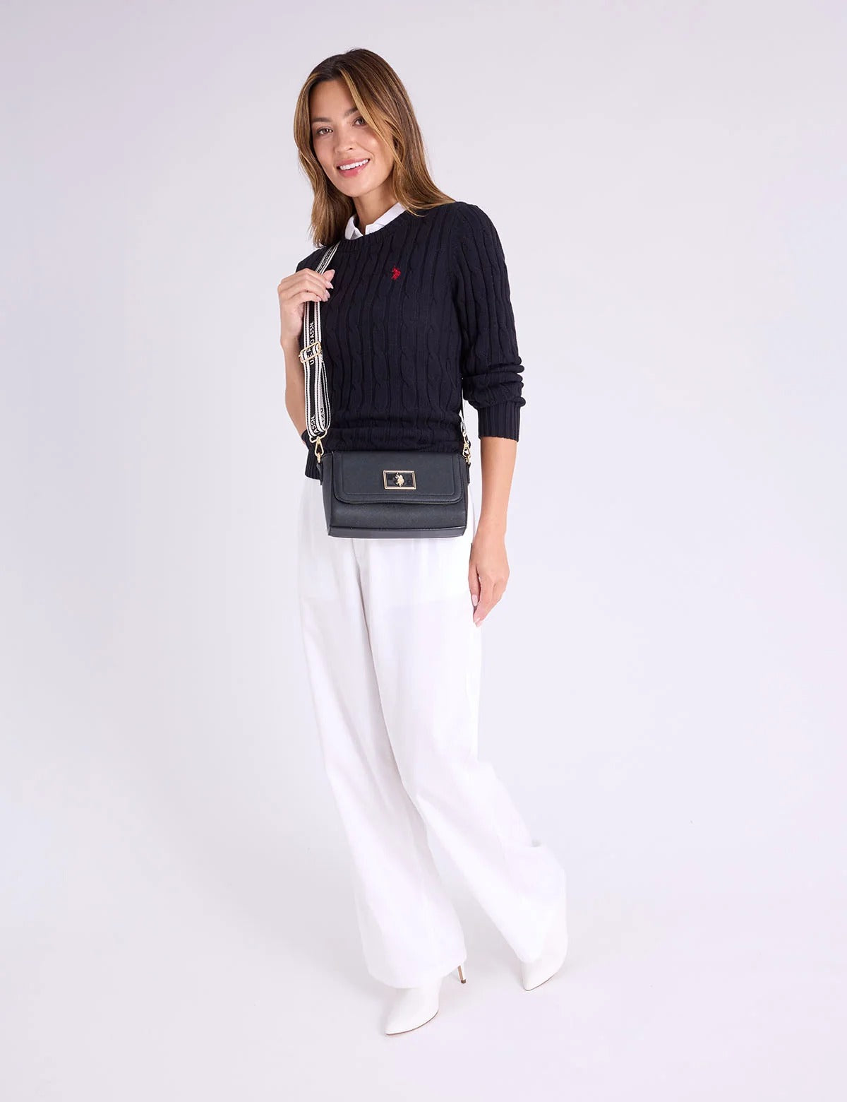 Enamel Crossbody Bag - Black