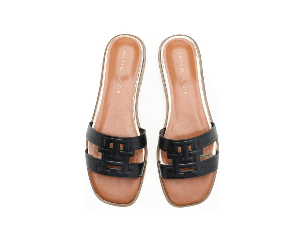 Women's Terenz Logo Strap Flat Slide Sandals