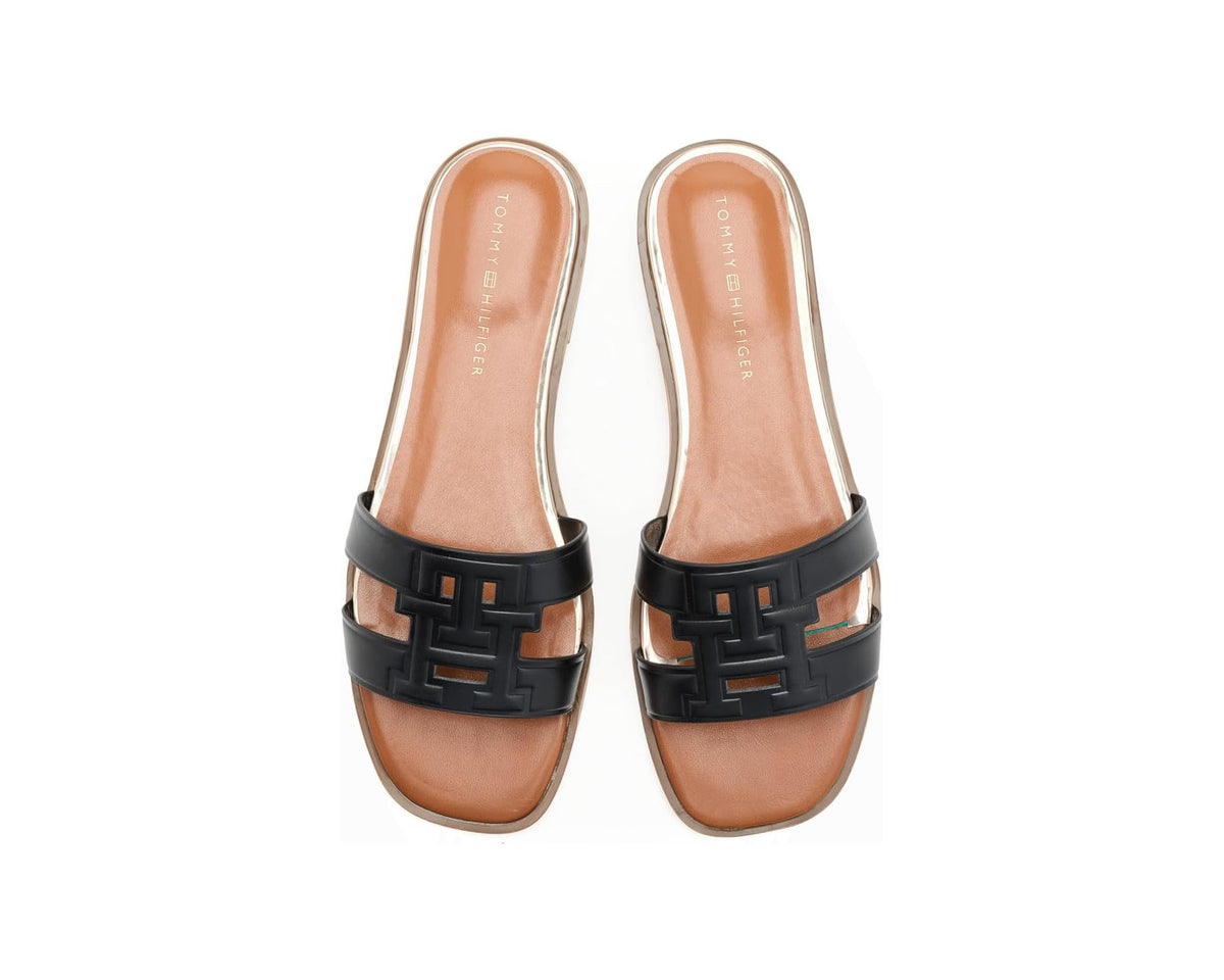Women's Terenz Logo Strap Flat Slide Sandals