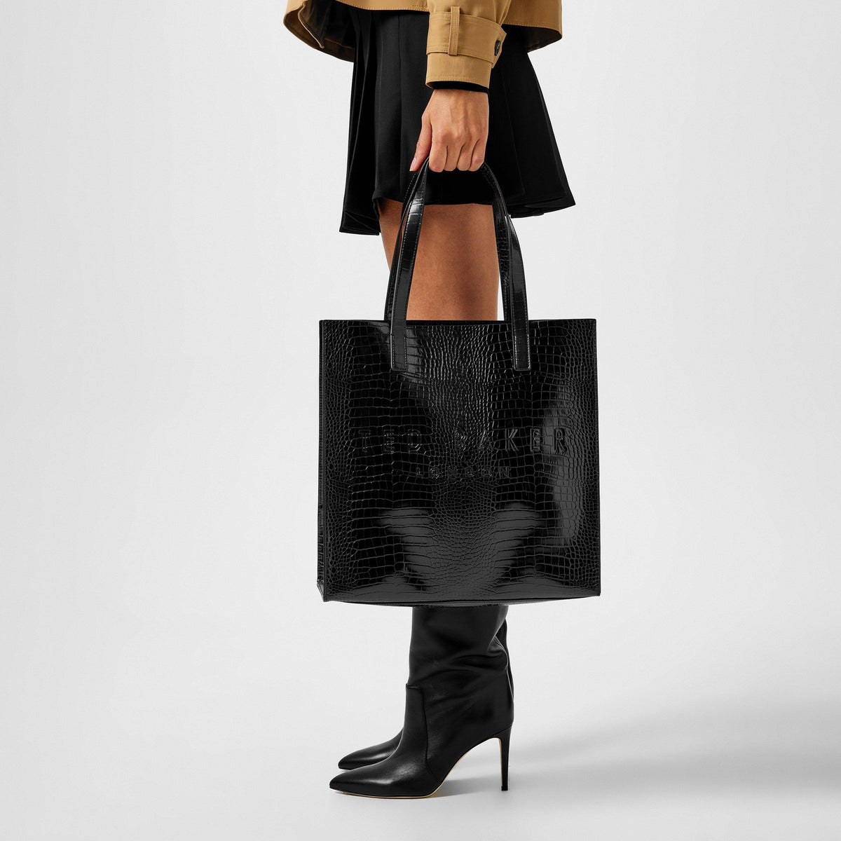 Croc Textured Icon Tote Bag
