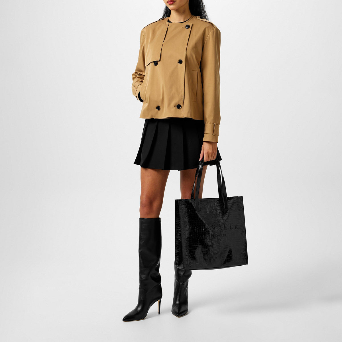 Croc Textured Icon Tote Bag
