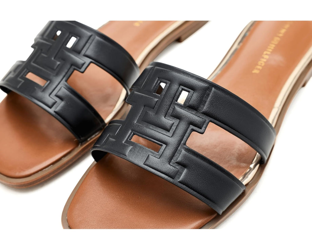 Women's Terenz Logo Strap Flat Slide Sandals