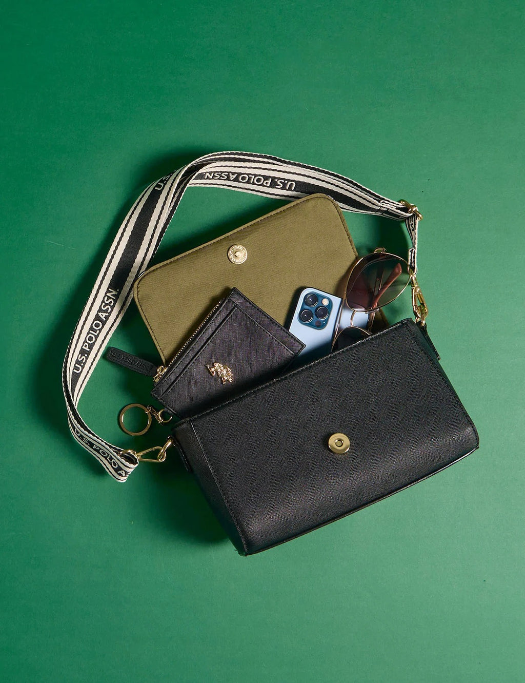 Enamel Crossbody Bag - Black