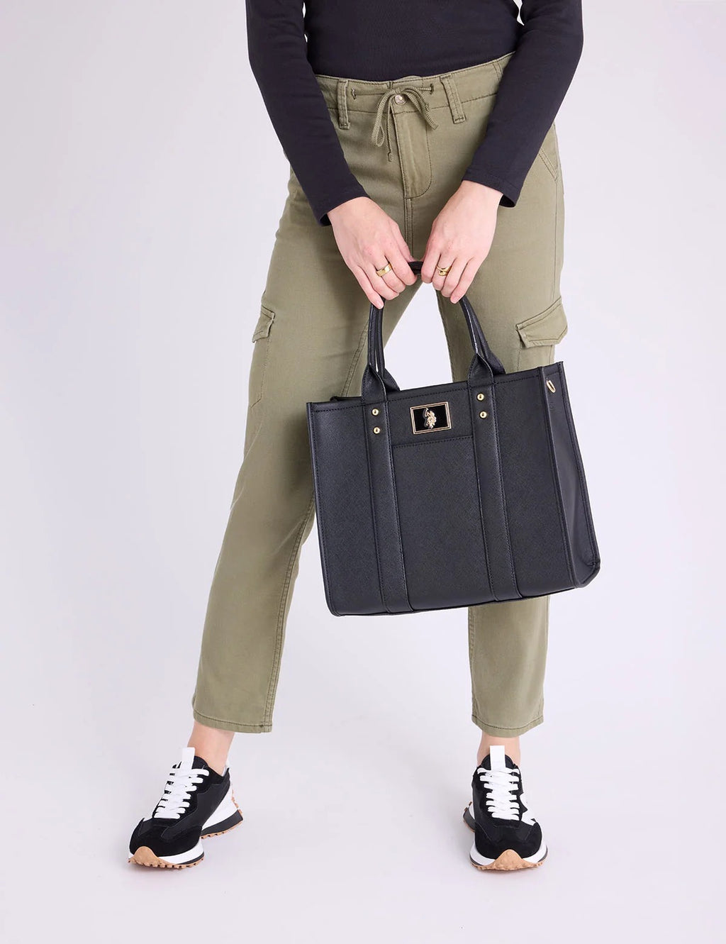 USPA Tote with Crossbody Strap - Black
