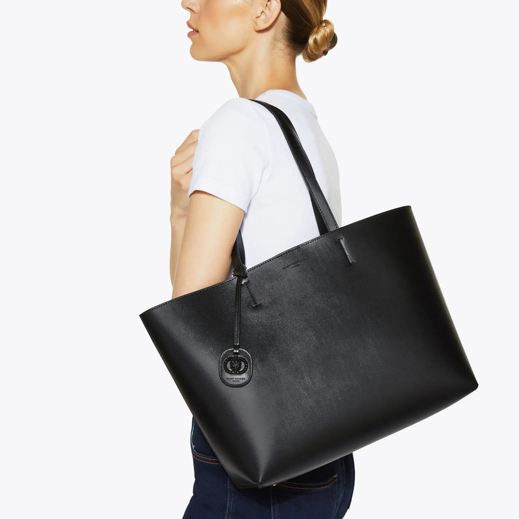 Drench Chelsea Black Leather Shopper Bag