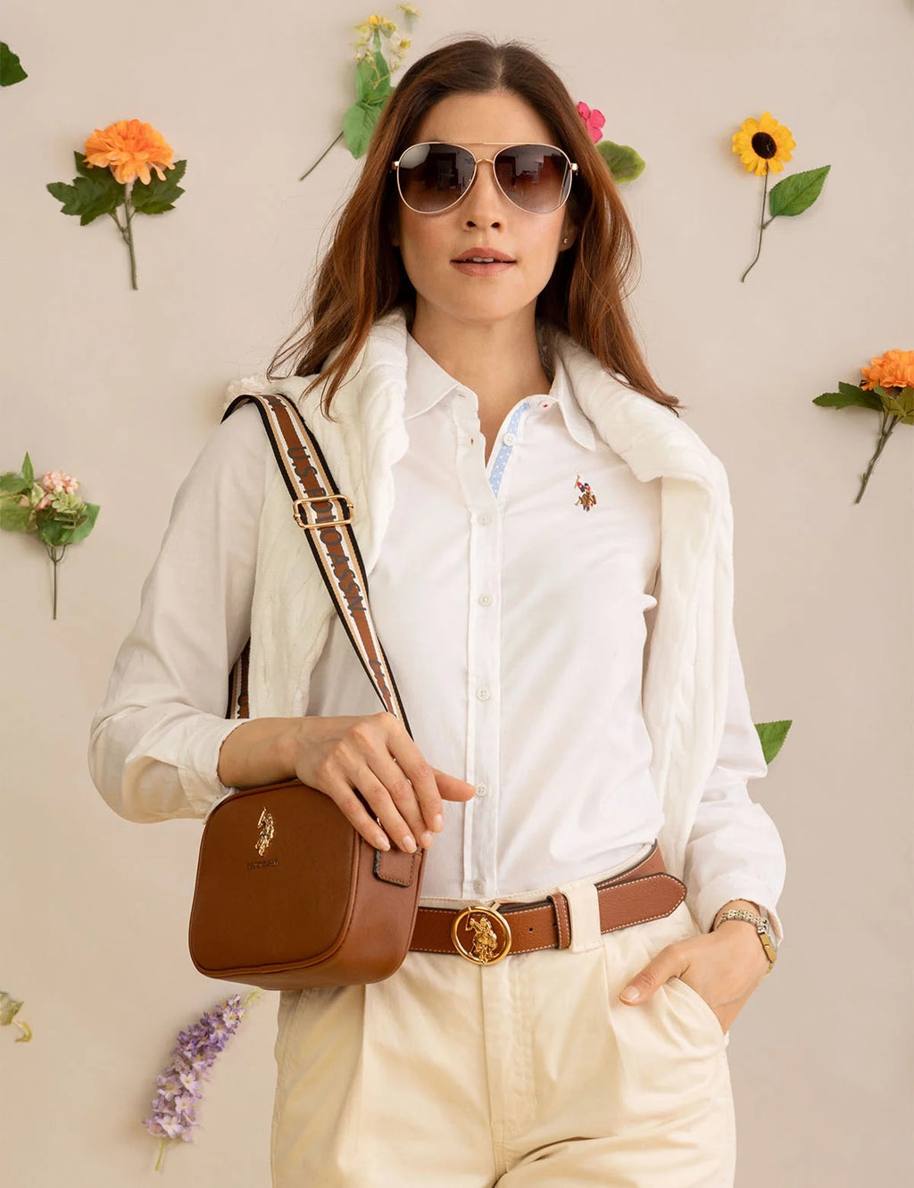 Classic Zip Crossbody Bag - Cognac