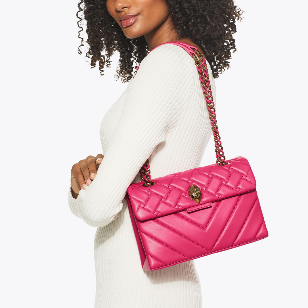 Leather Kensington Bag Pink Leather