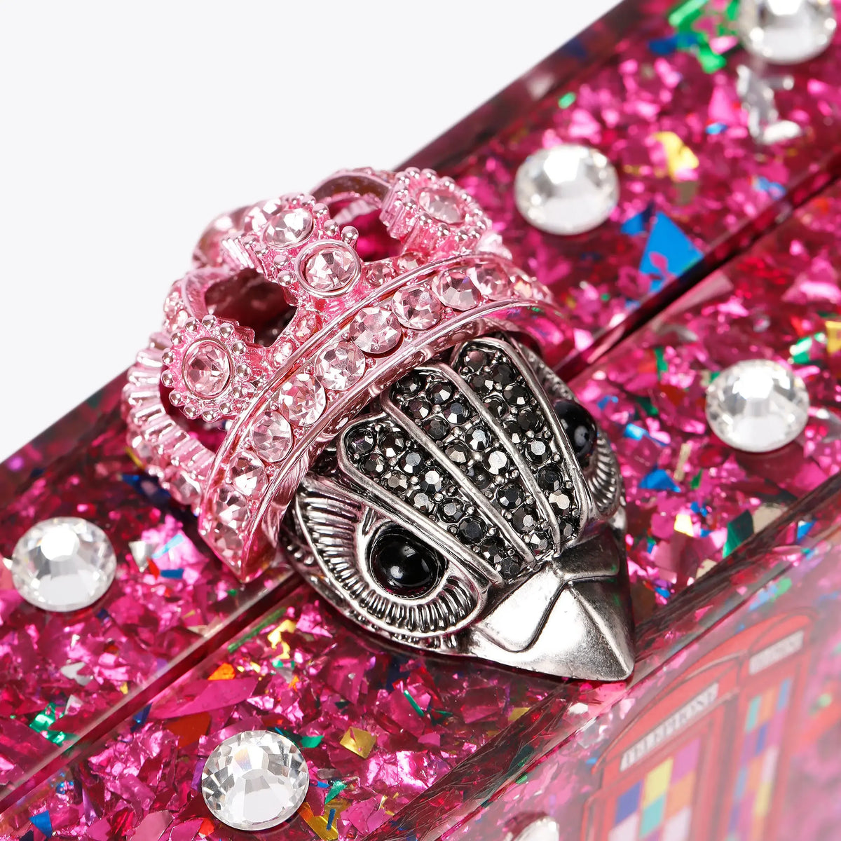 London Box Clutch Bag Pink