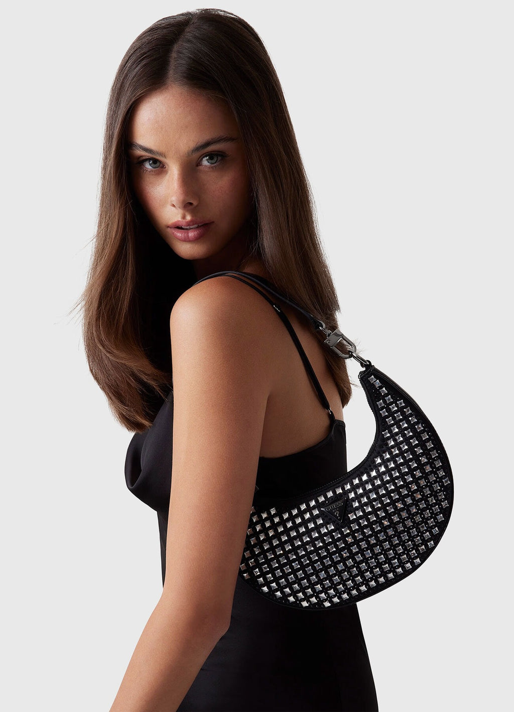 LUA Small Hobo Bag with Rhinestones