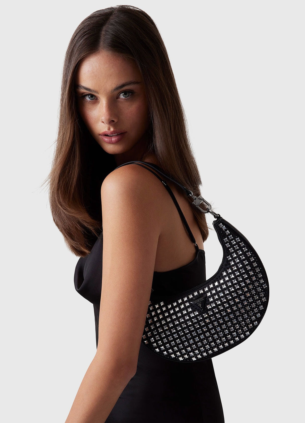 LUA Small Hobo Bag with Rhinestones