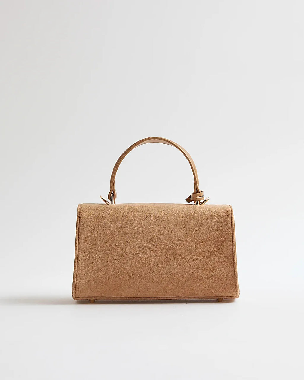 Beige Lock Front Bag