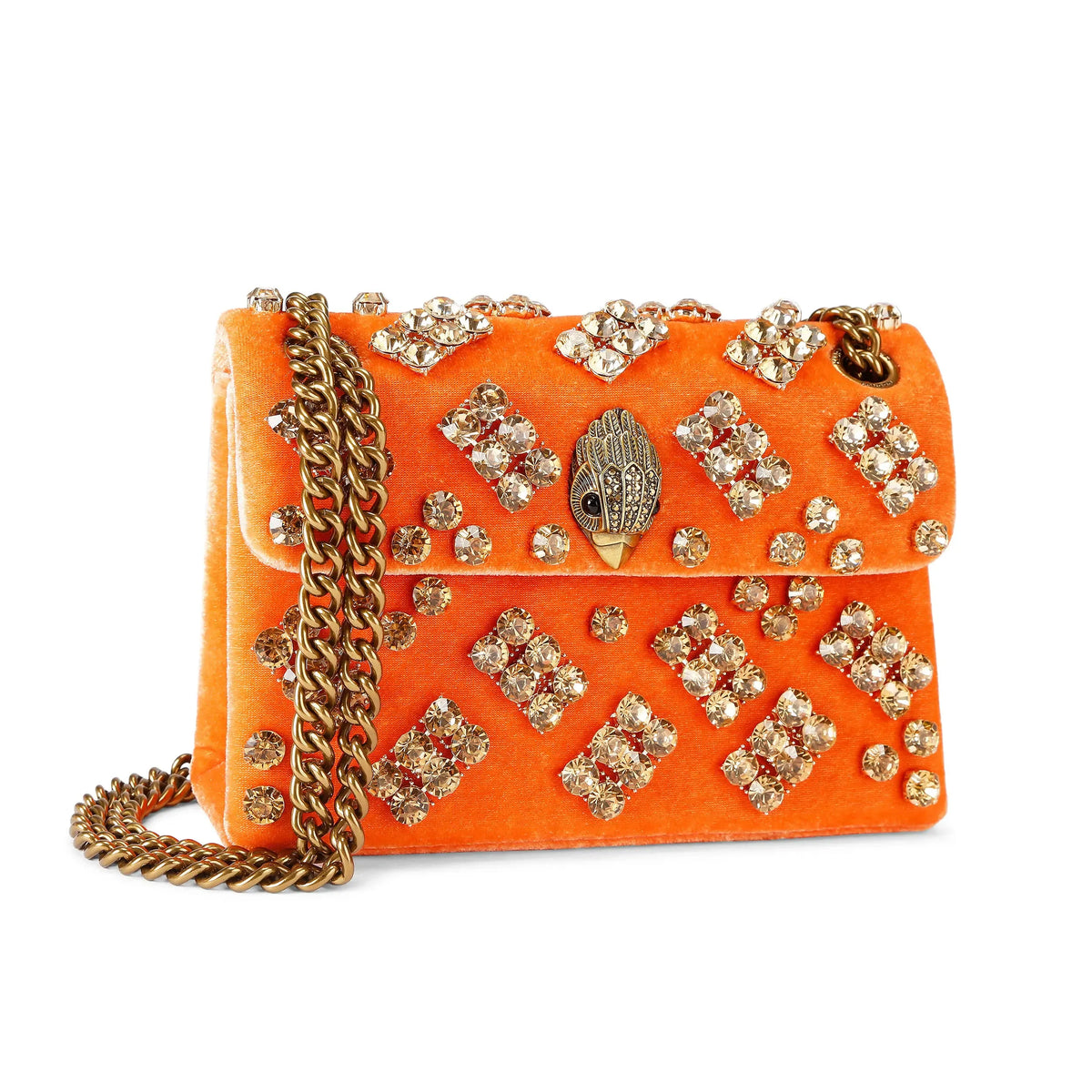 Mini Velvet Kensington Bag Orange