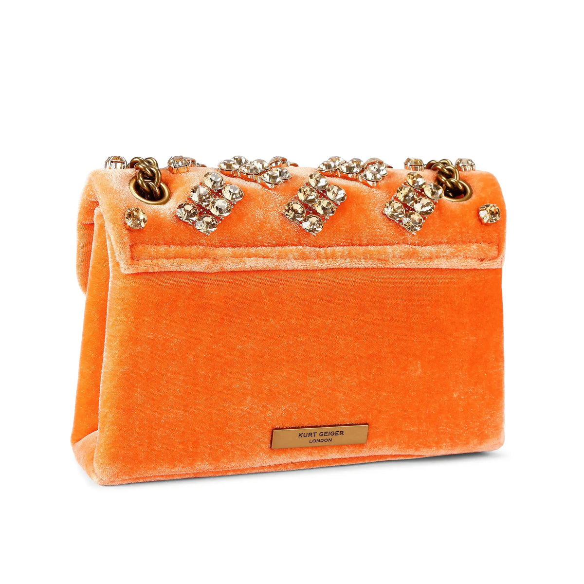 Mini Velvet Kensington Bag Orange