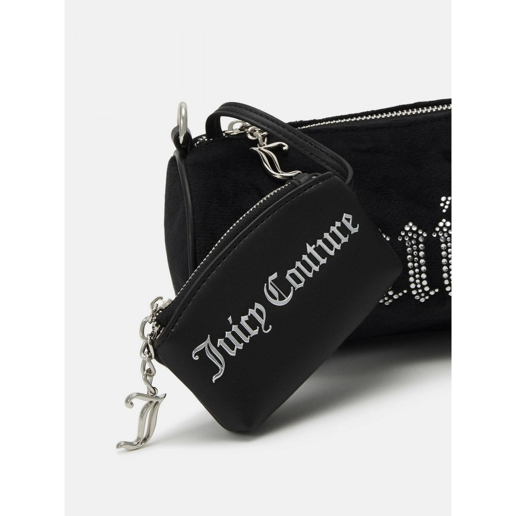 Juicy Couture Rhinestone Embellished Barrel Shoulder Bag - Black