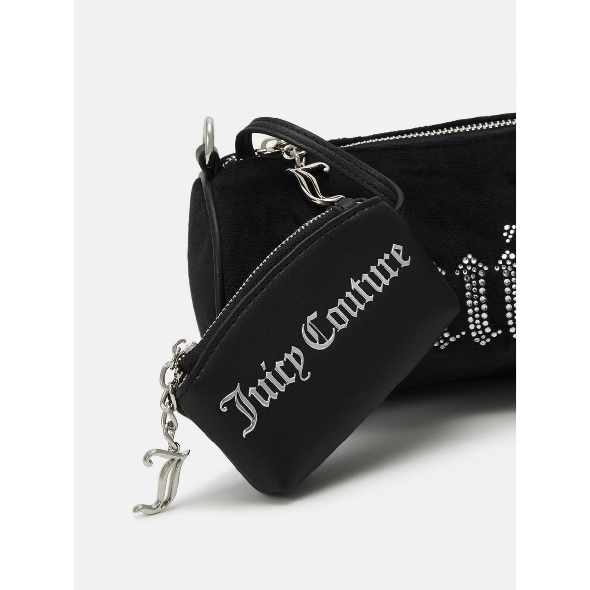 Juicy Couture Rhinestone Embellished Barrel Shoulder Bag - Black