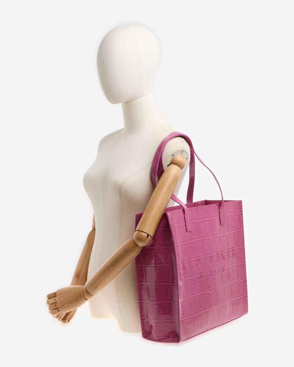 Hot Pink Reptile Icon Style Tote Bag