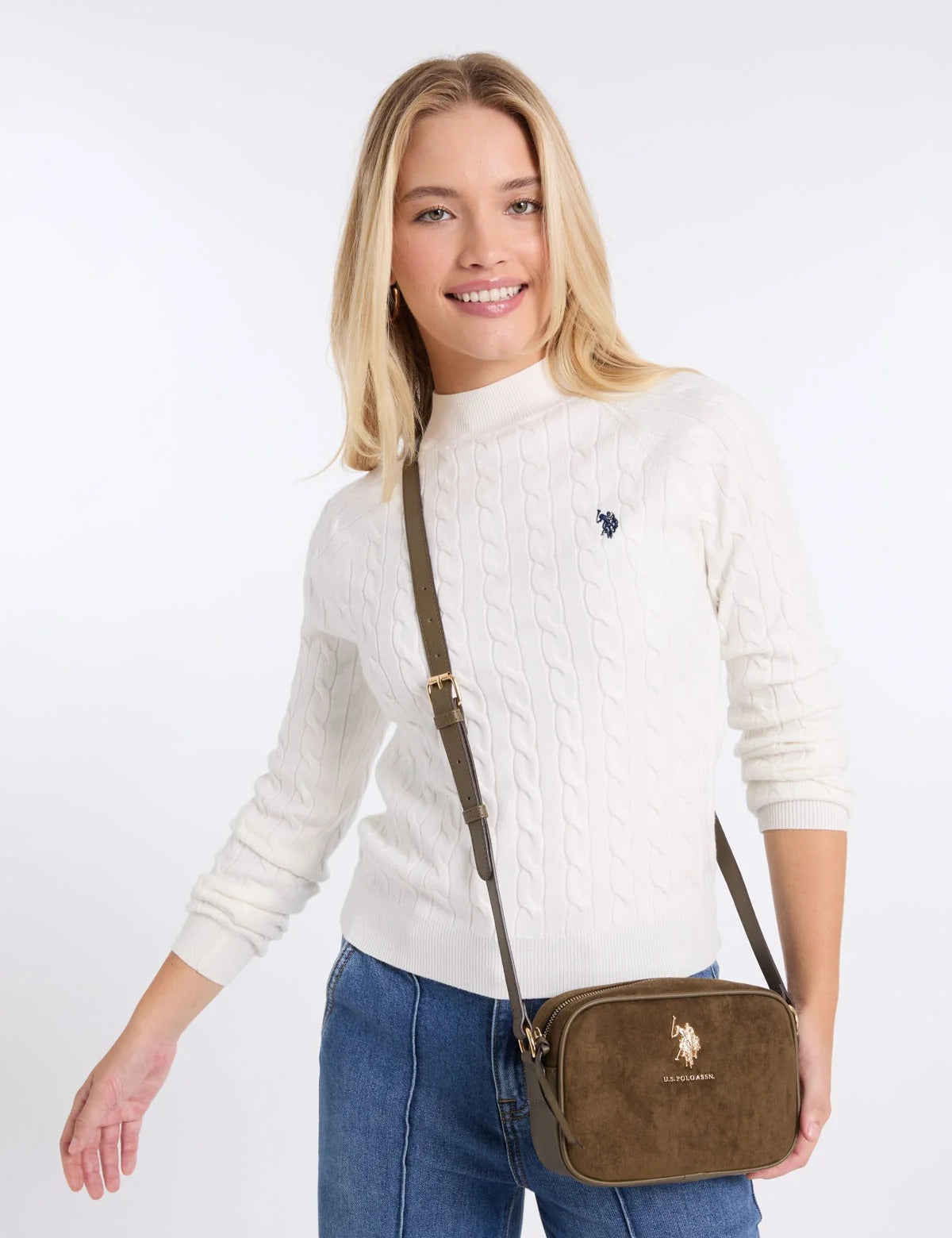 Suede Crossbody Bag - Dark Olive