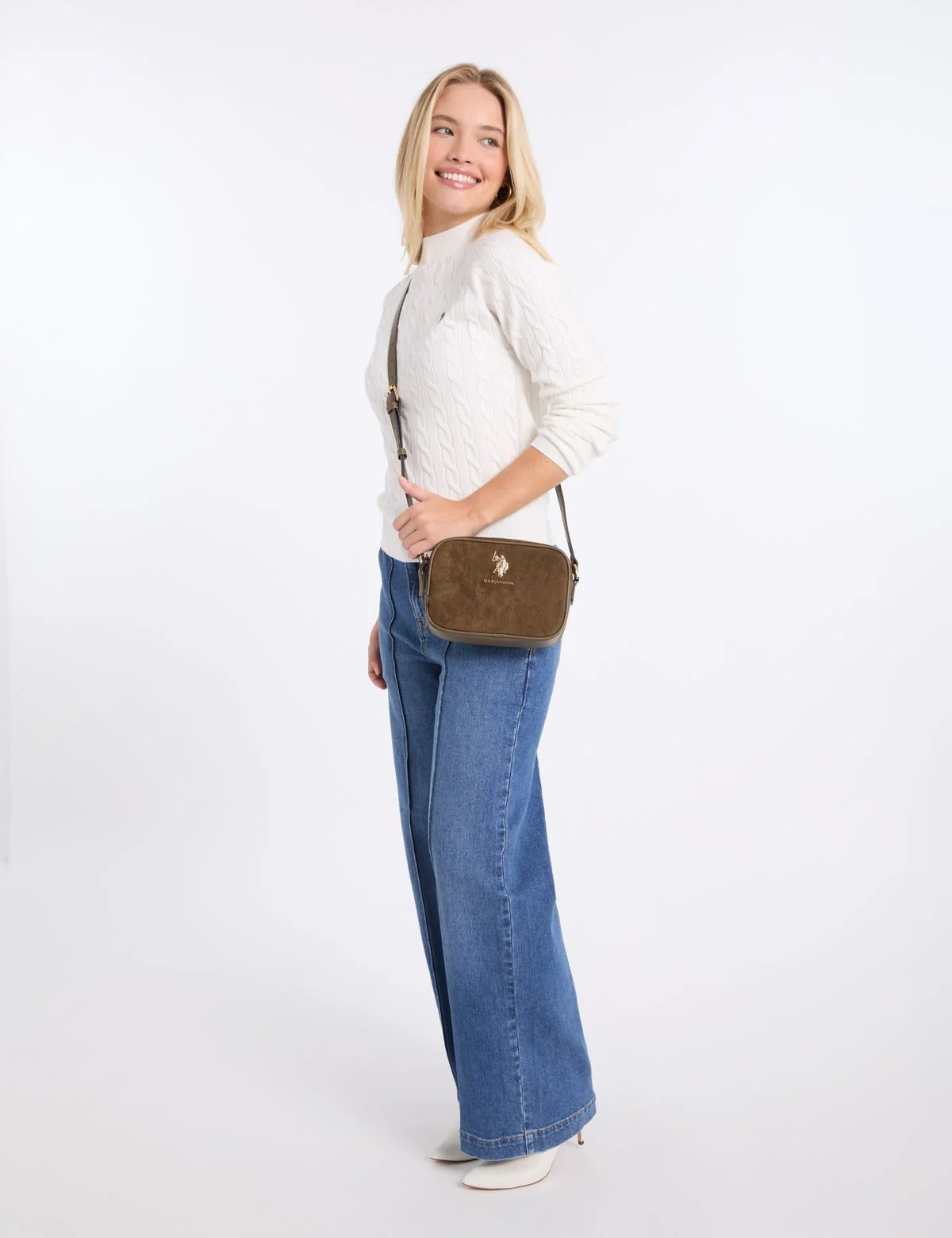 Suede Crossbody Bag - Dark Olive