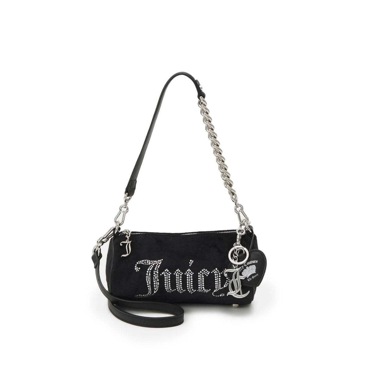 Juicy Couture Rhinestone Embellished Barrel Shoulder Bag - Black