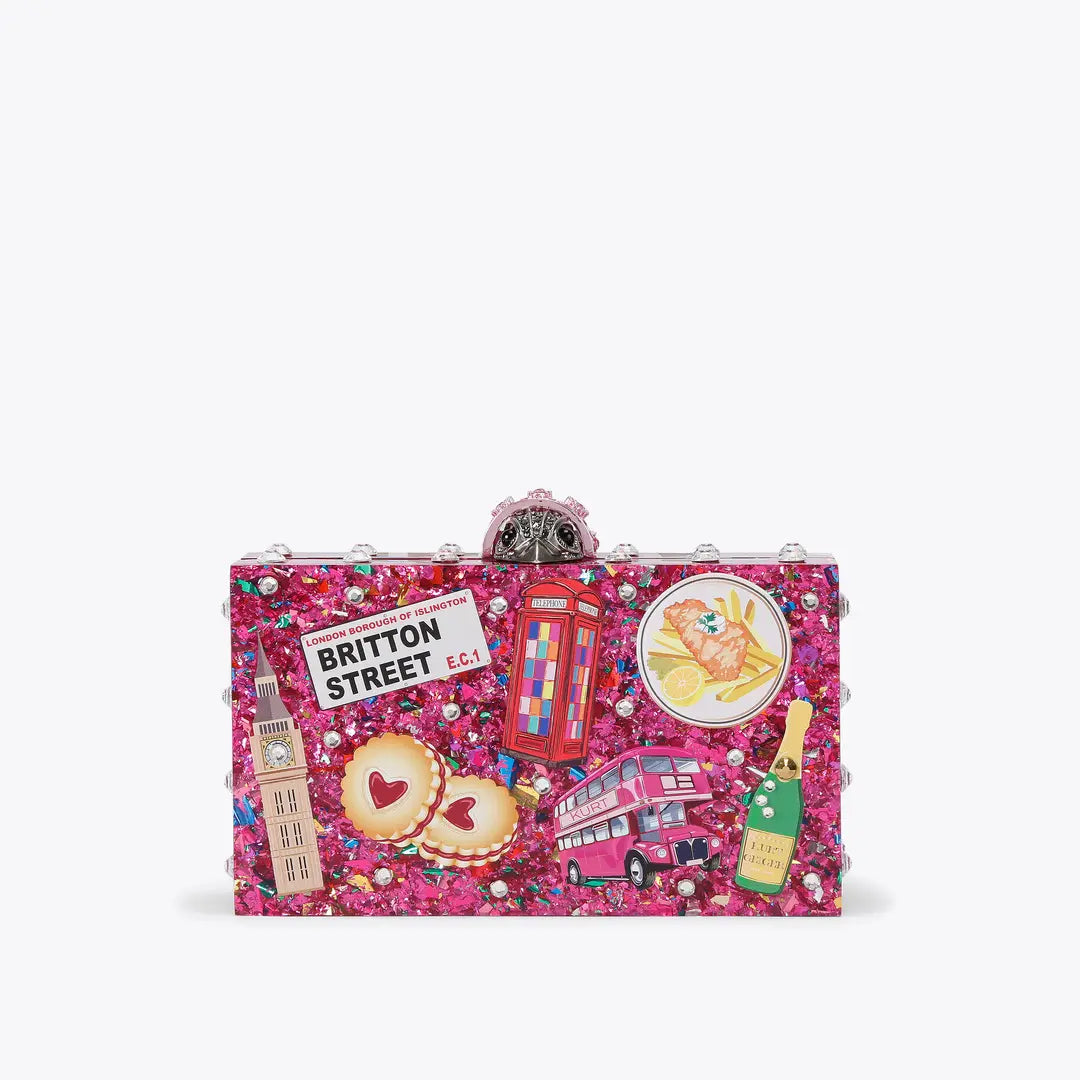 London Box Clutch Bag Pink
