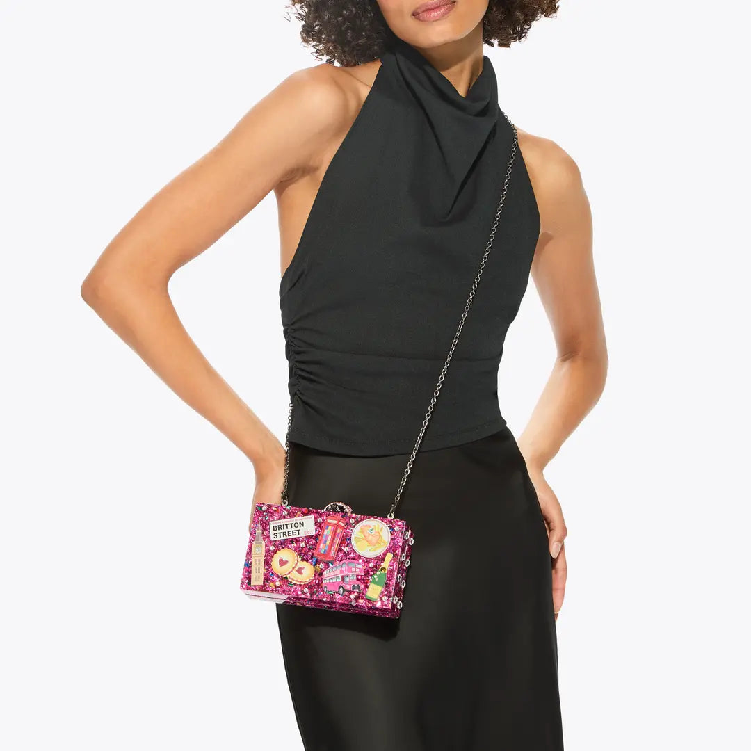 London Box Clutch Bag Pink