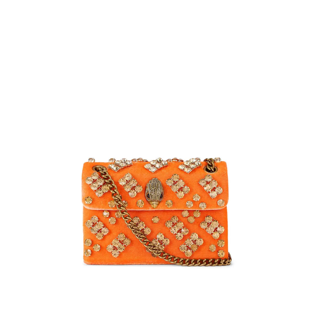 Mini Velvet Kensington Bag Orange