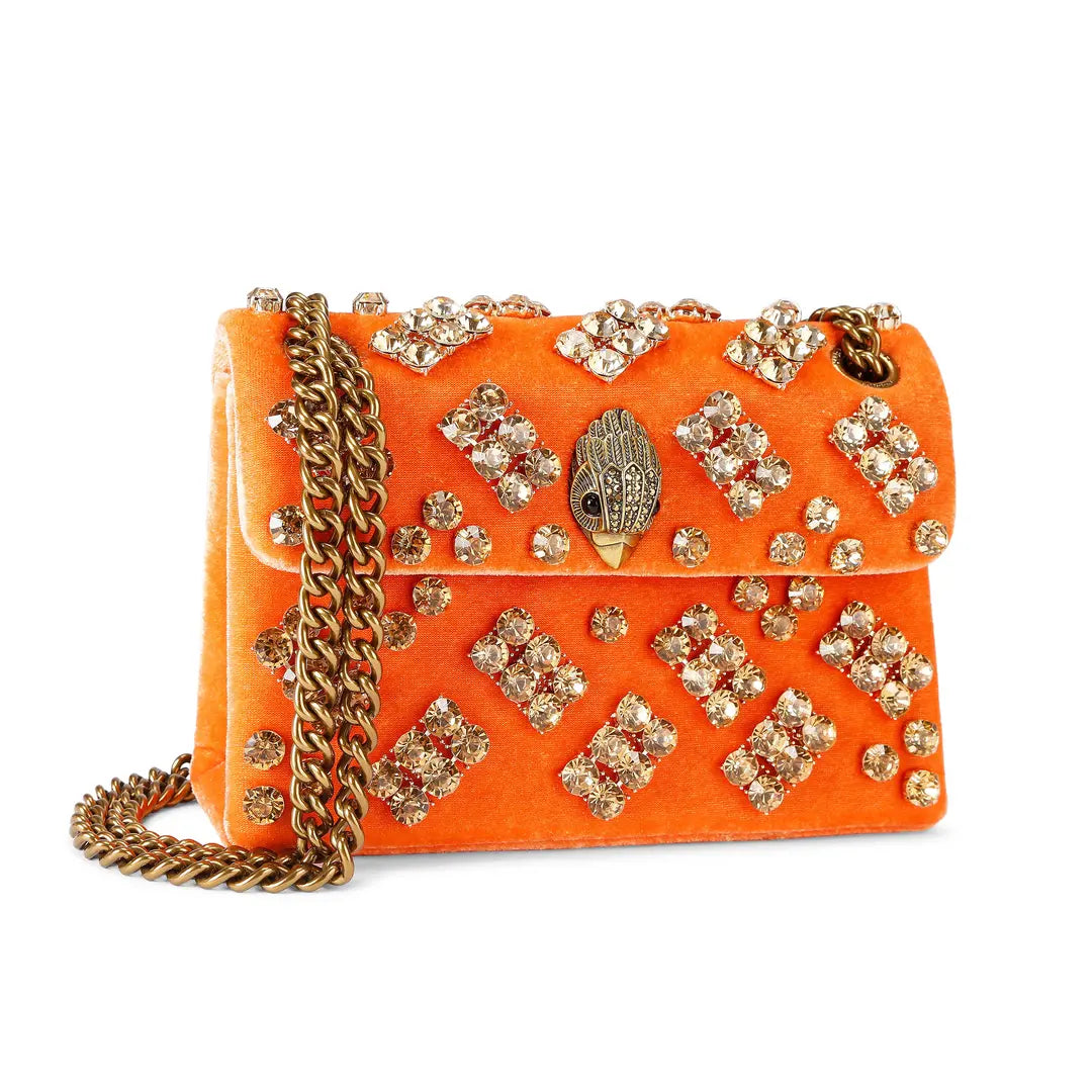 Mini Velvet Kensington Bag Orange