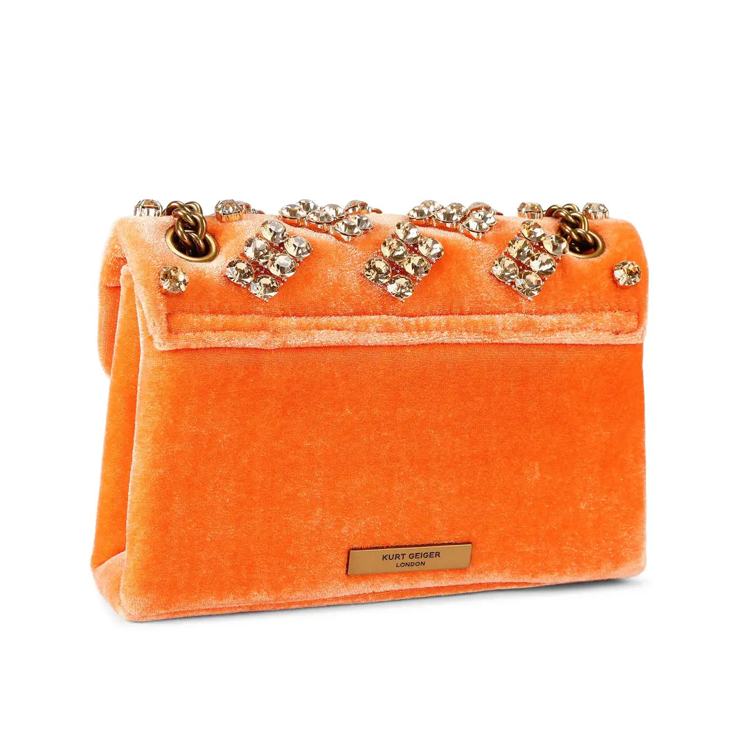Mini Velvet Kensington Bag Orange